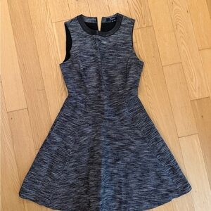 Madewell Black and Gray Textured Mini Dress